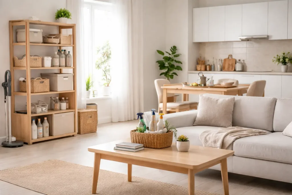 Organized minimalist home interior representing long-term household maintenance planning and structured upkeep system.