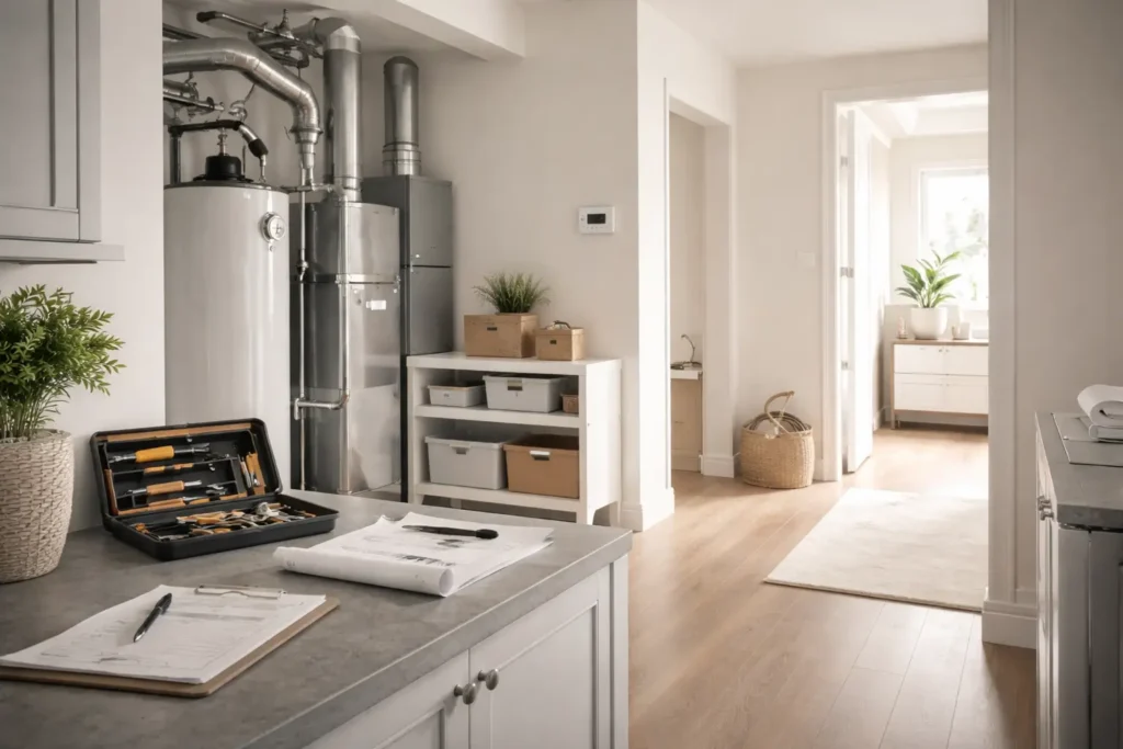 Structured home maintenance system designed to prevent expensive home repairs through mechanical inspection and calibrated upkeep